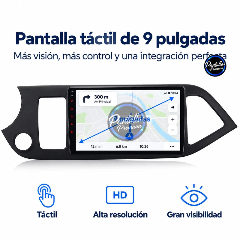 Pantalla táctil 9 pulgadas Kia Morning Picanto