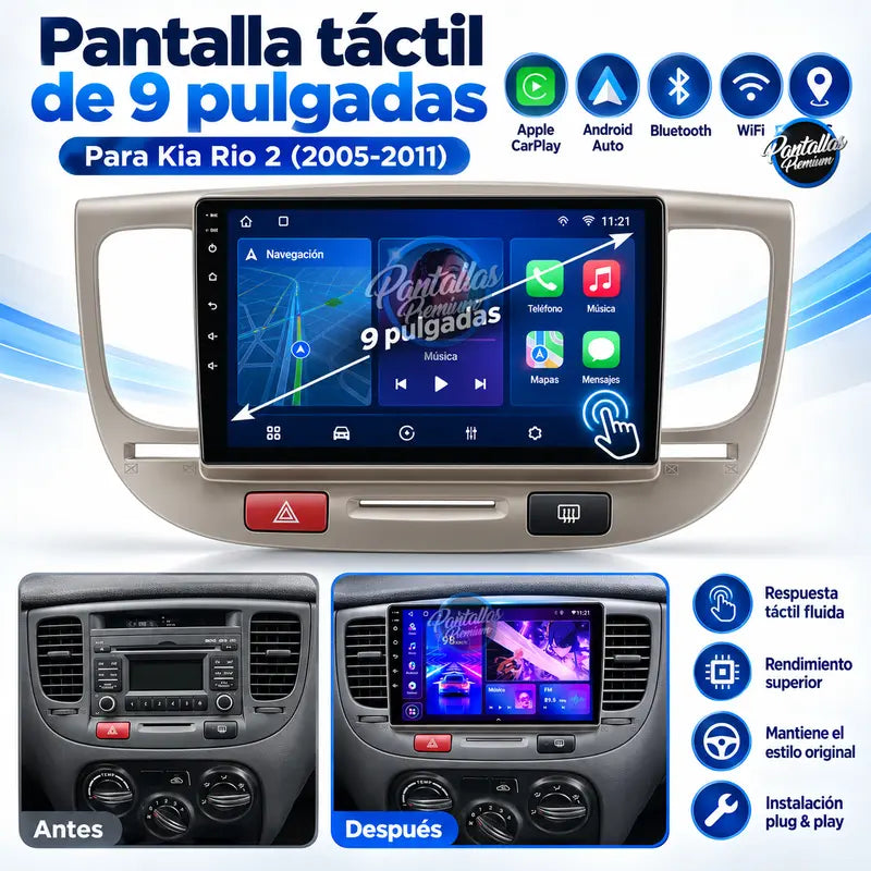 Kia Rio Mk2 JB - pantalla táctil de 9 pulgadas