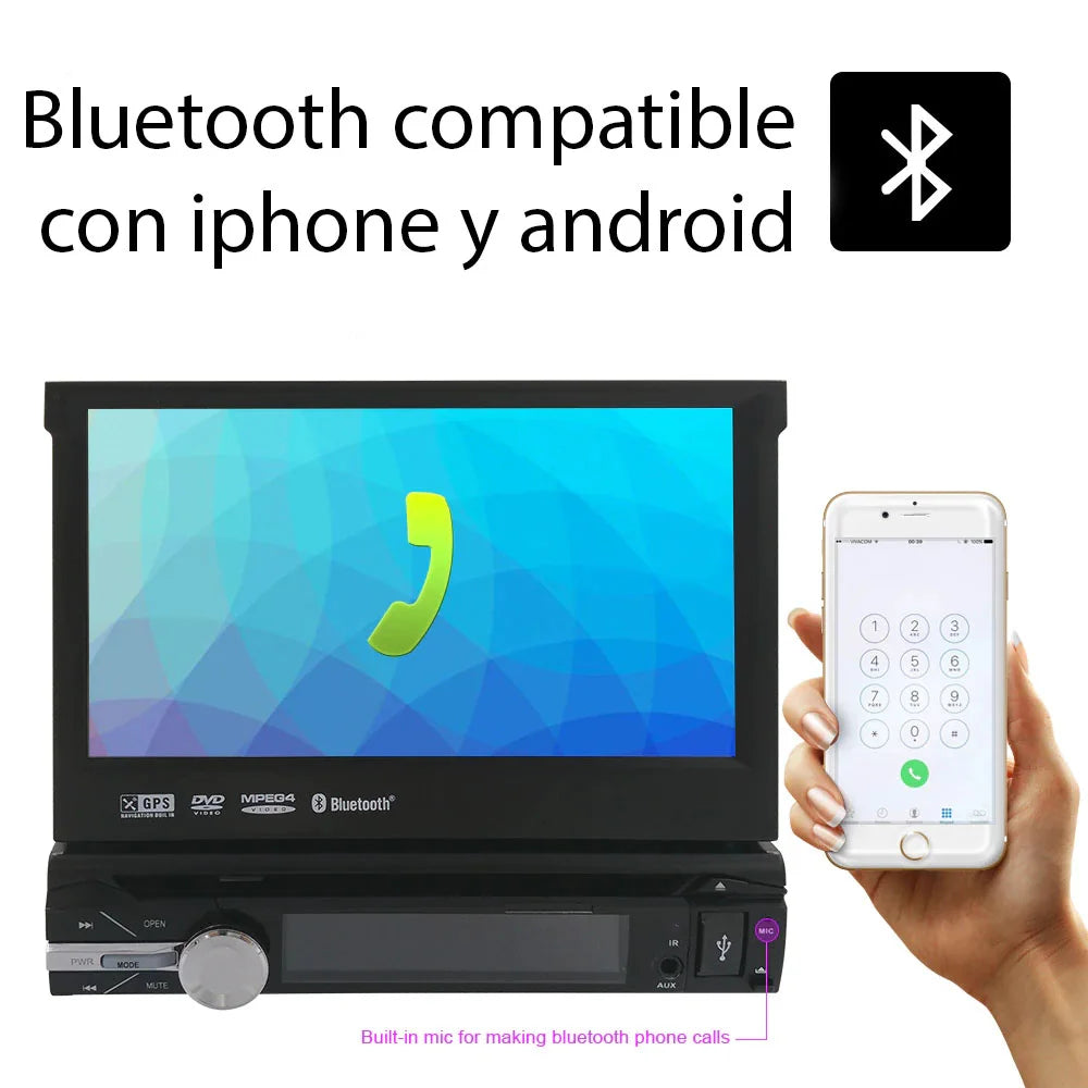 Radio pantalla Android 1 din Extraíble con CD/DVD