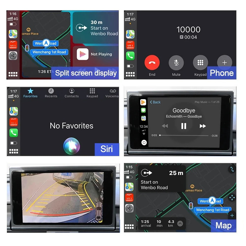 Interfaz CarPlay Inalámbrico Android Auto para Audi A3, Q2, A4, A5, Q7, B9 (2013–2018)