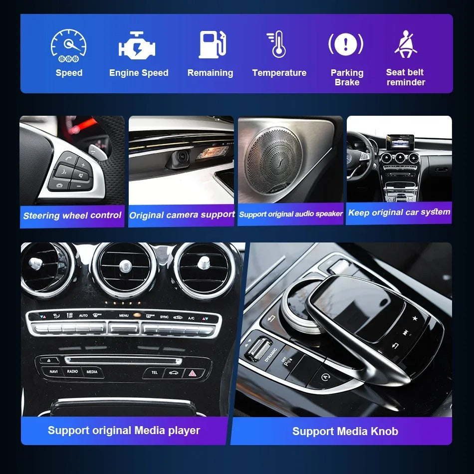 Radio Pantalla CarPlay y Android Auto para Mercedes Benz A GLA CLA clase W176 X156 C117 2012-2018
