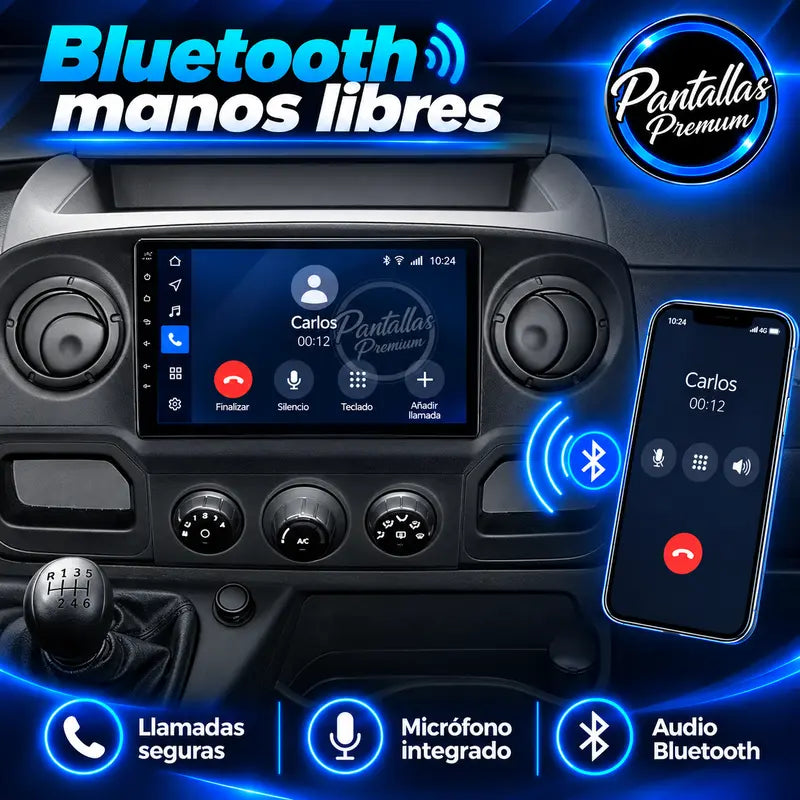 Bluetooth manos libres en pantalla Renault Master 3 Nissan NV400 Opel Movano B