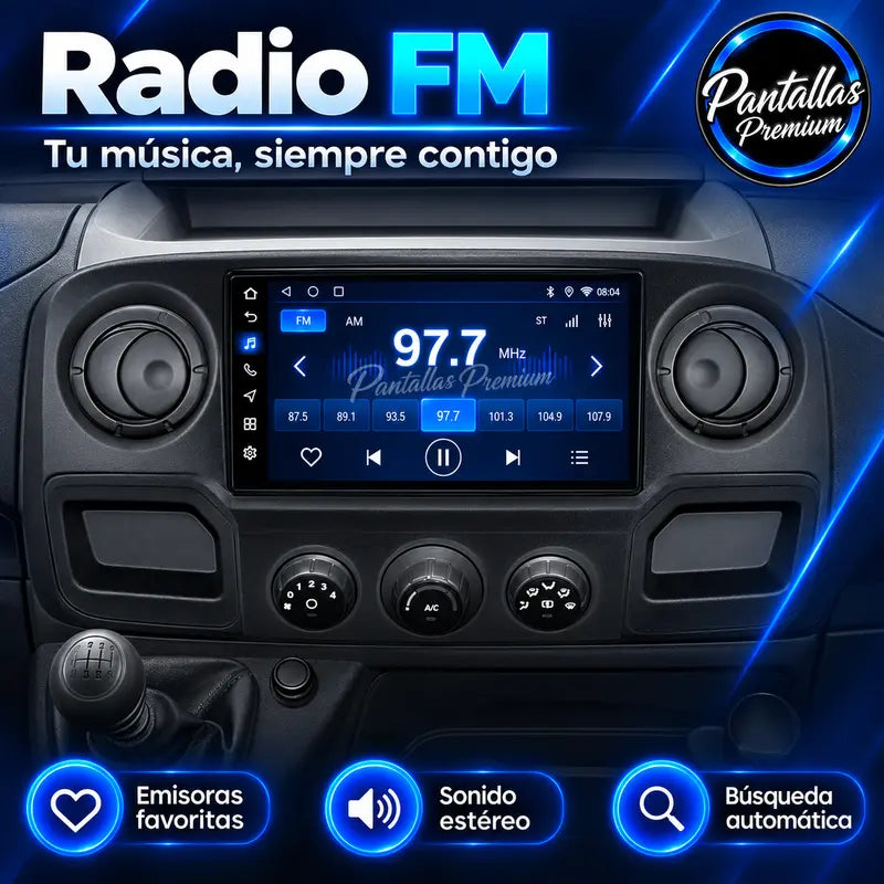 Radio FM en pantalla multimedia Renault Master 3 Nissan NV400 Opel Movano B