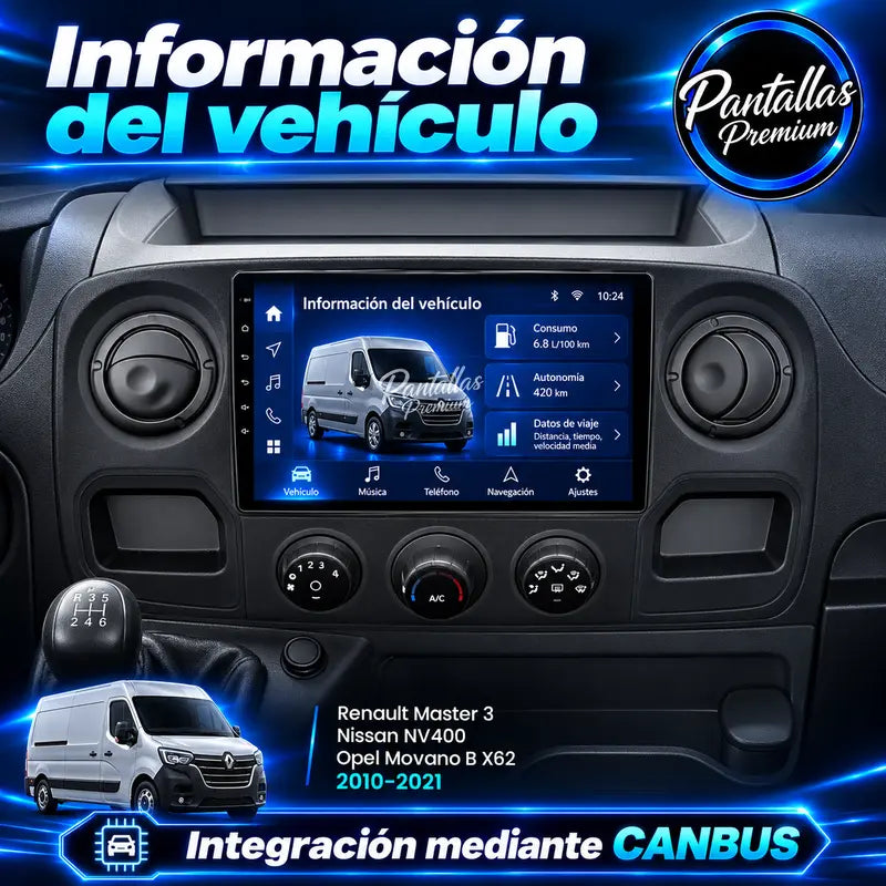 Información del vehículo mediante CANBUS Renault Master 3 Nissan NV400 Opel Movano B