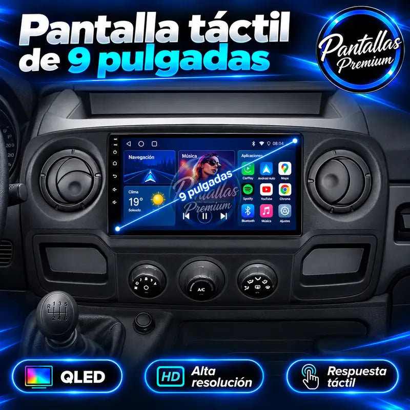 Pantalla táctil QLED de 9 pulgadas Renault Master 3 Nissan NV400 Opel Movano B