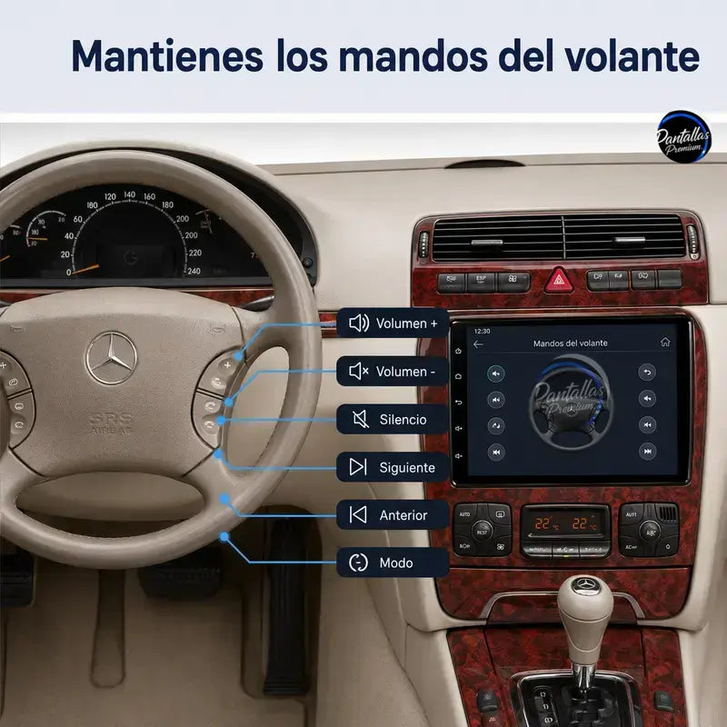 Radio pantalla CarPlay y Android Auto para Mercedes-Benz Clase S W220 1998-2005 - foto 6