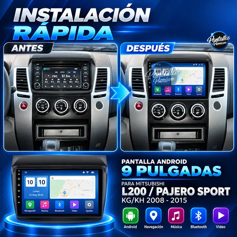 Instalación rápida antes y después Mitsubishi L200 Pajero Sport
