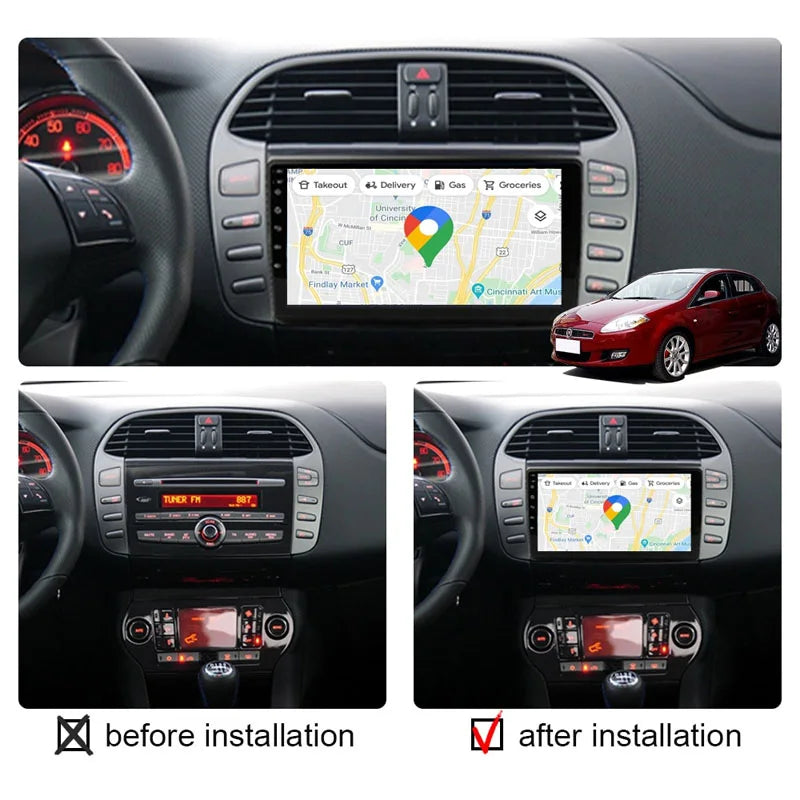 Radio Pantalla Carplay para Fiat Bravo 2007-2012