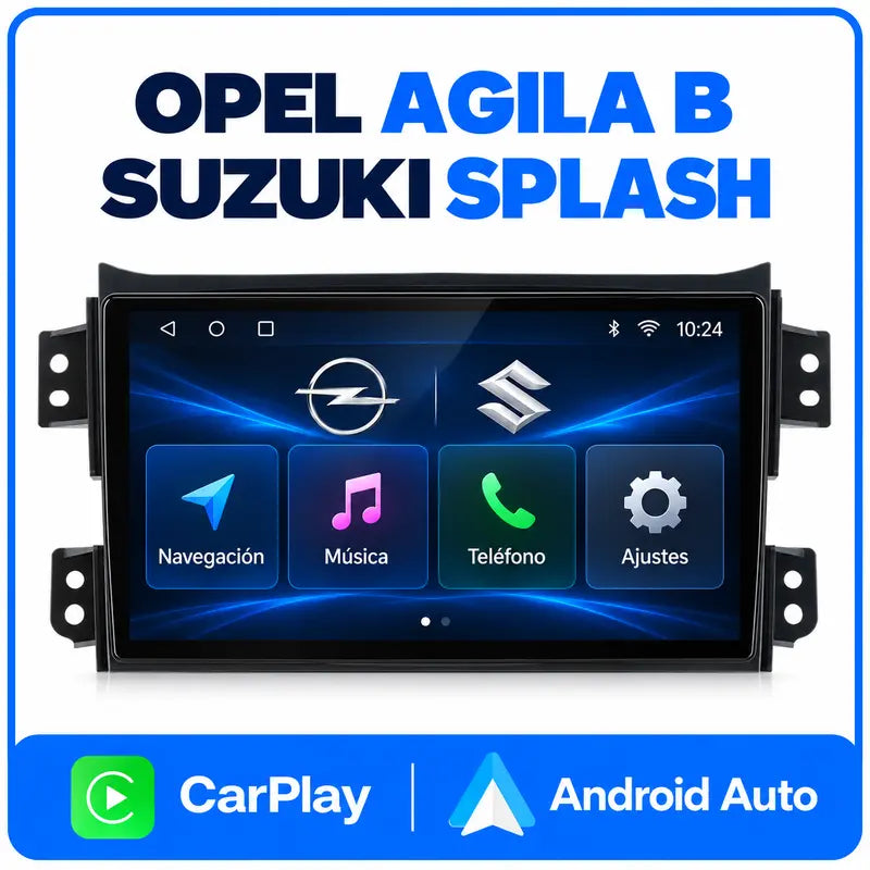 Opel Agila B Suzuki Splash pantalla Android 9 pulgadas