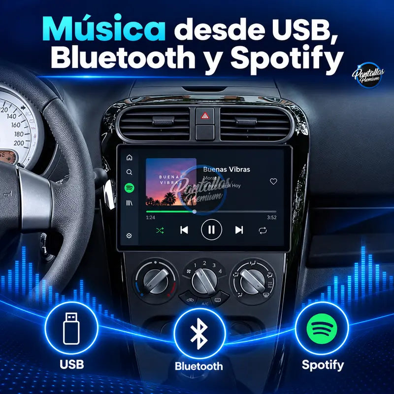 Música USB Bluetooth y Spotify Opel Agila B Suzuki Splash