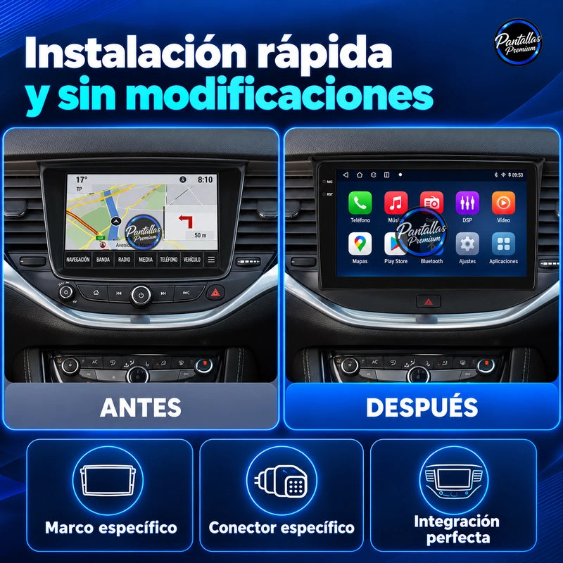 Opel Astra K - antes-despues - Pantallas Premium
