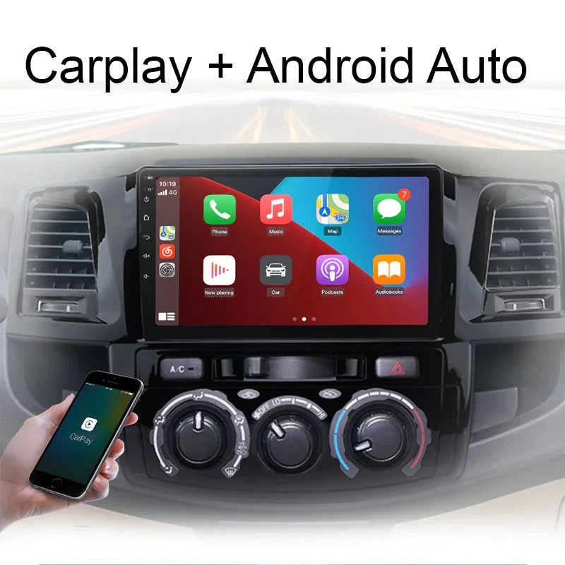 Radio Pantalla Carplay para Toyota Fortuner Hilux Revo Vigo 2007-2015