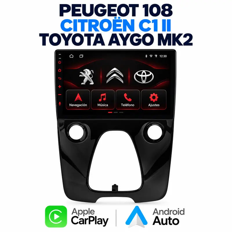 Portada Peugeot 108 Citroën C1 II Toyota Aygo Mk2 CarPlay Android Auto