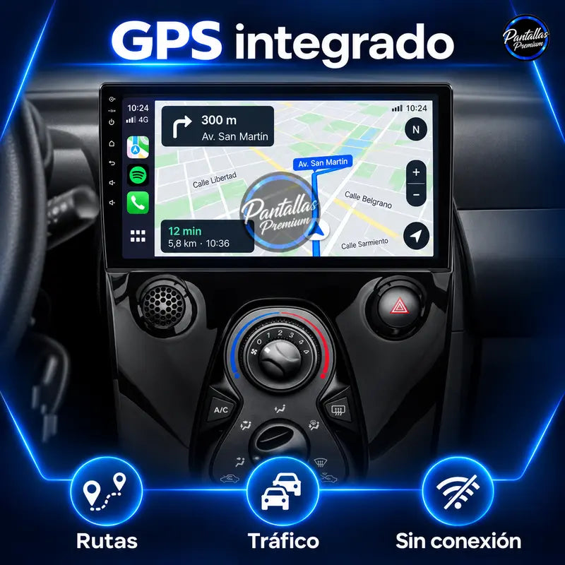 Navegación GPS Peugeot 108 Citroën C1 II Toyota Aygo Mk2