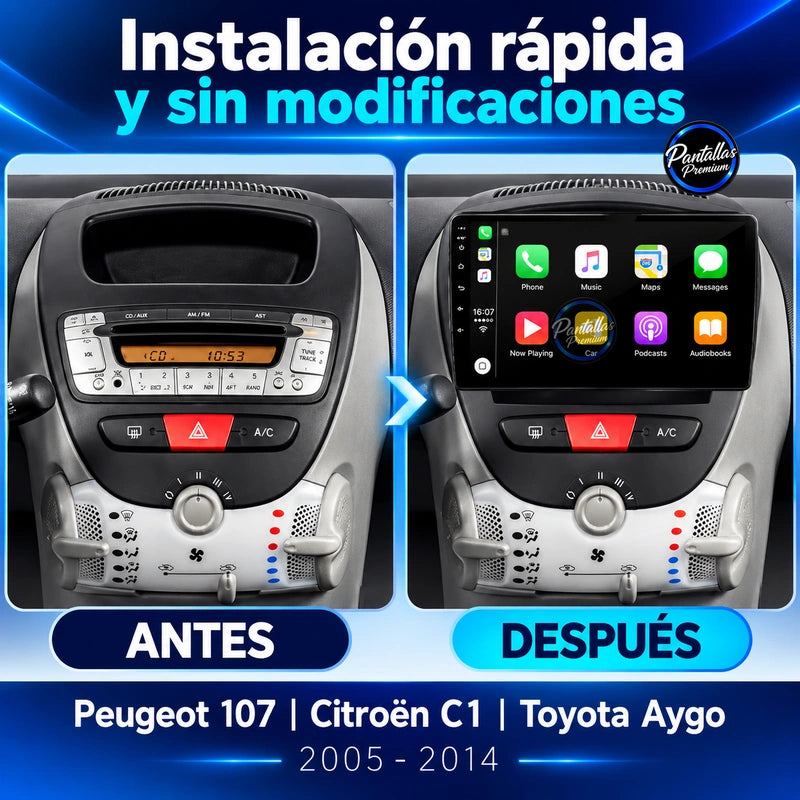 Peugeot 107, Citroën C1 y Toyota Aygo — instalacion rapida