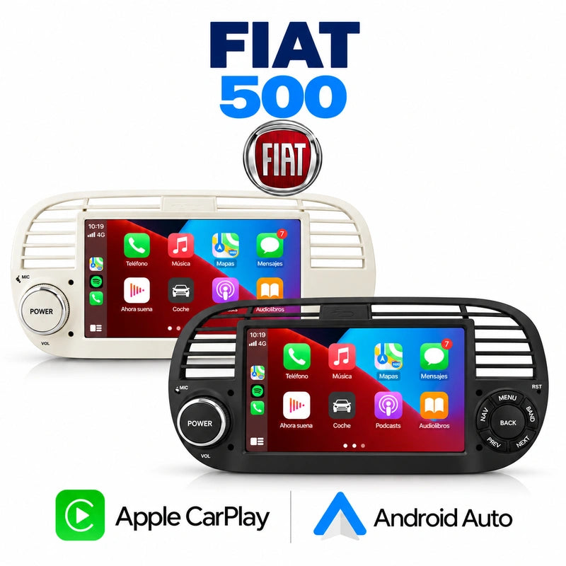 Fiat 500: versiones blanca y negra con CarPlay y Android Auto