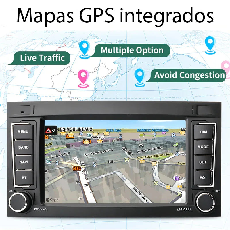 Radio Pantalla Carplay para Volkswagen Touareg 2002-2010 Ruletas - foto 3