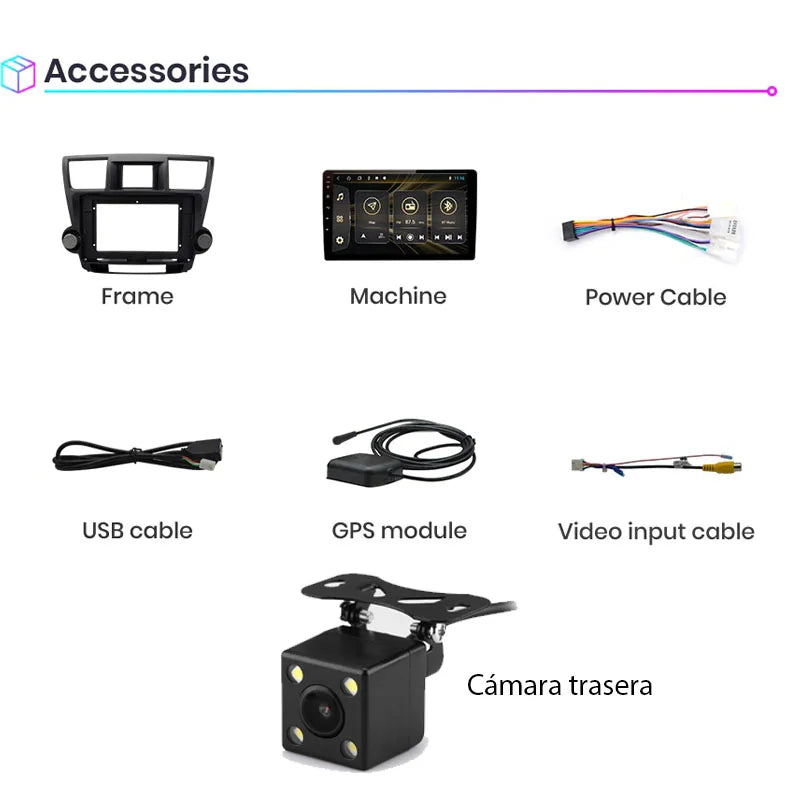 Radio Pantalla Carplay para Toyota Highlander 2007-2013