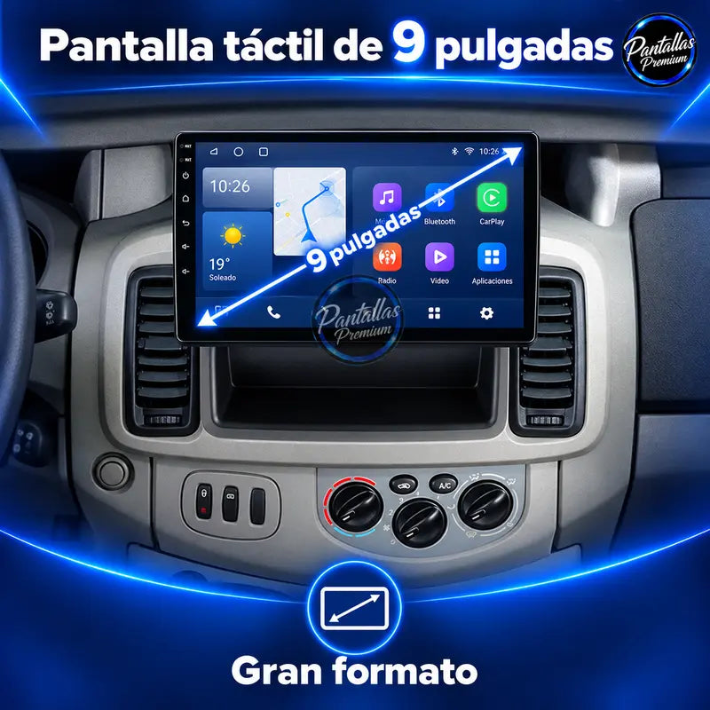 Pantalla táctil de 9 pulgadas para Renault Trafic 2 Opel Vivaro A Nissan Primastar 2001-2014