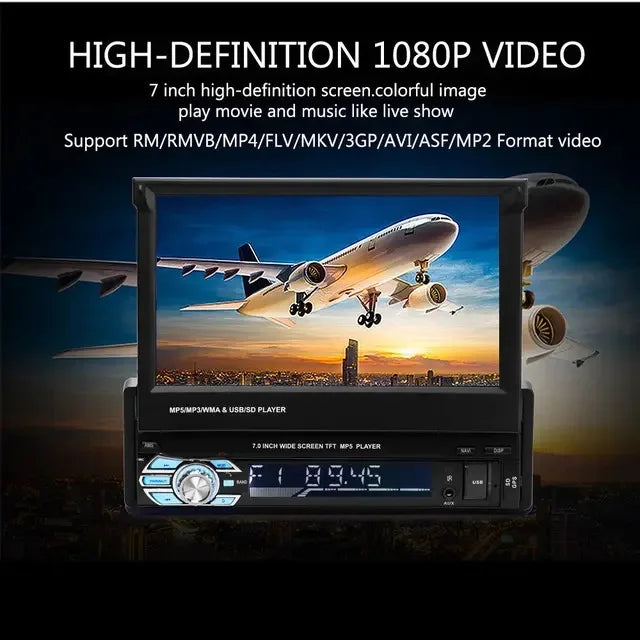RADIO PANTALLA 1 DIN EXTRAÍBLE CON GPS