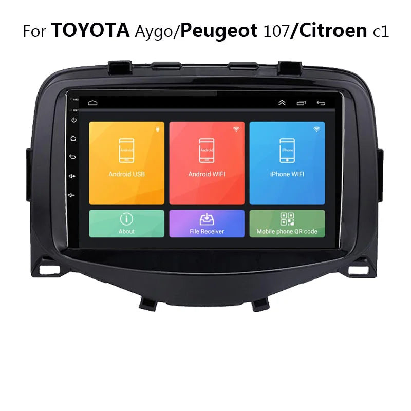Radio Android Toyota 10 Aygo Peugeot 108 Citroen C1 2016-2020