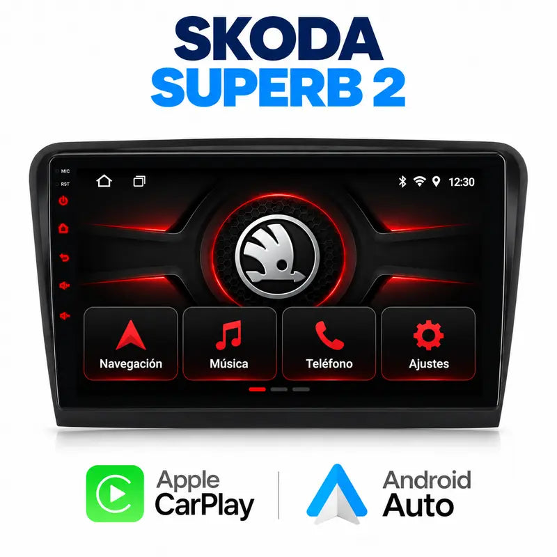 Portada Skoda Superb 2 pantalla CarPlay Android Auto