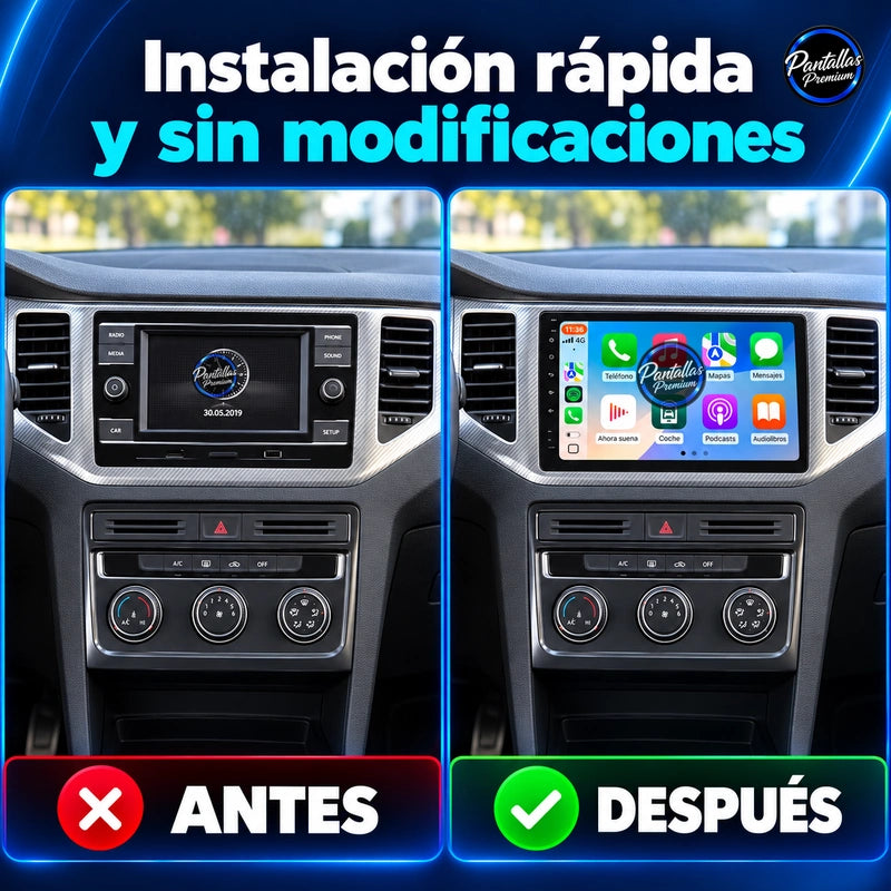 Volkswagen Golf Sportsvan antes y después de instalación
