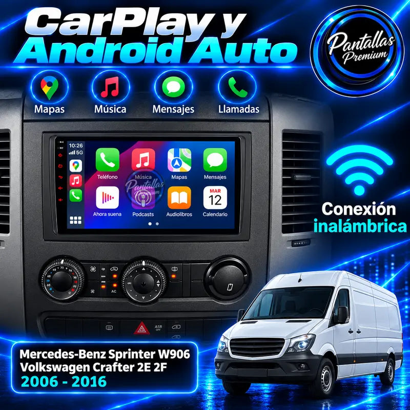 CarPlay y Android Auto inalámbricos Sprinter W906 Crafter 2E 2F