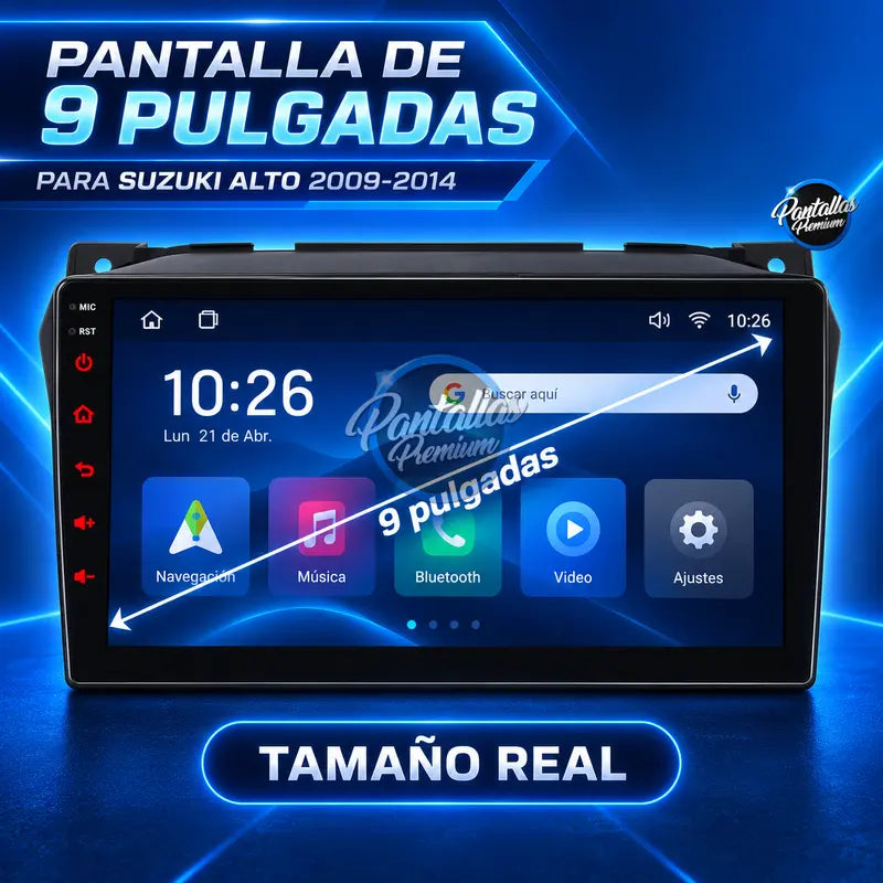 Pantalla de 9 pulgadas Suzuki Alto Mk7