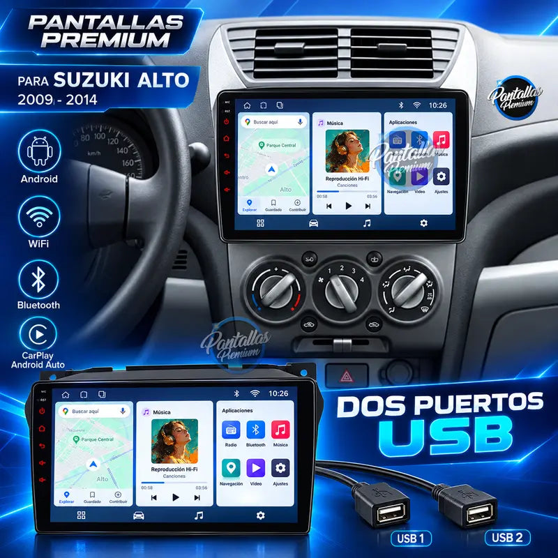 Dos puertos USB Suzuki Alto Mk7