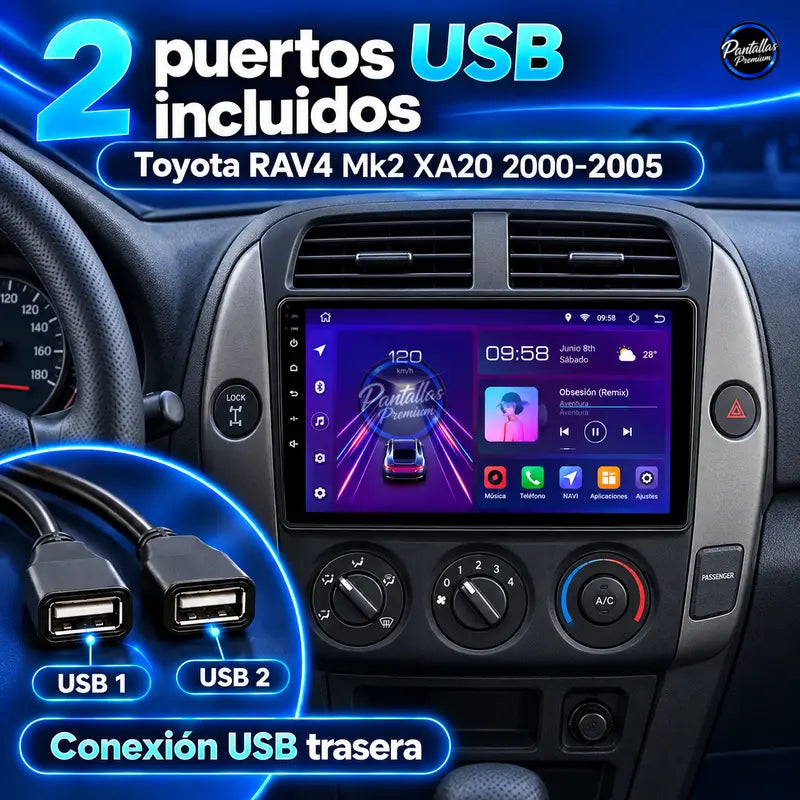 Toyota RAV4 Mk2 XA20 - dos puertos USB incluidos