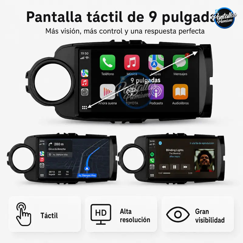 Toyota Yaris pantalla táctil de 9 pulgadas