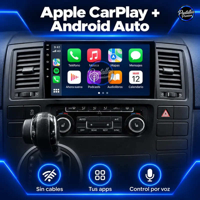 Apple CarPlay y Android Auto Volkswagen Multivan T5 Transporter Caravelle Typ 7H 2003-2015