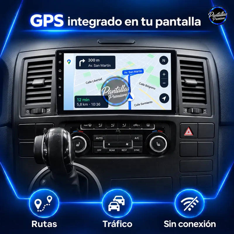 GPS integrado Volkswagen Multivan T5 Transporter Caravelle Typ 7H 2003-2015