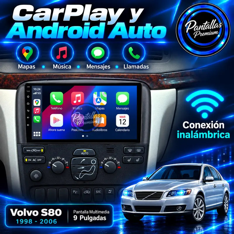 CarPlay y Android Auto inalámbrico Volvo S80 Mk1