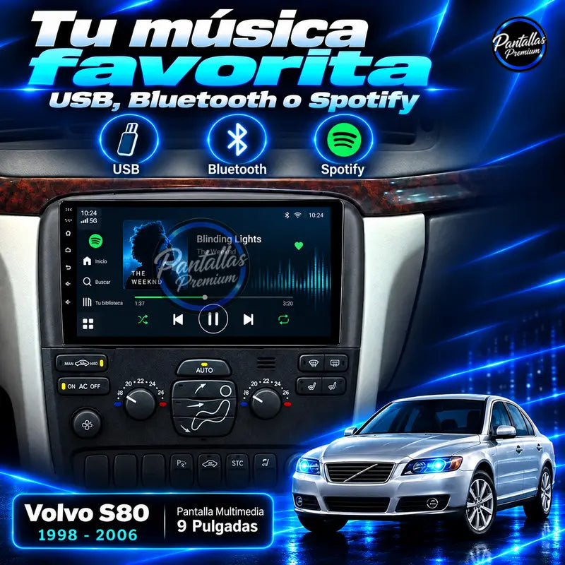 Música USB Bluetooth Spotify Volvo S80 Mk1