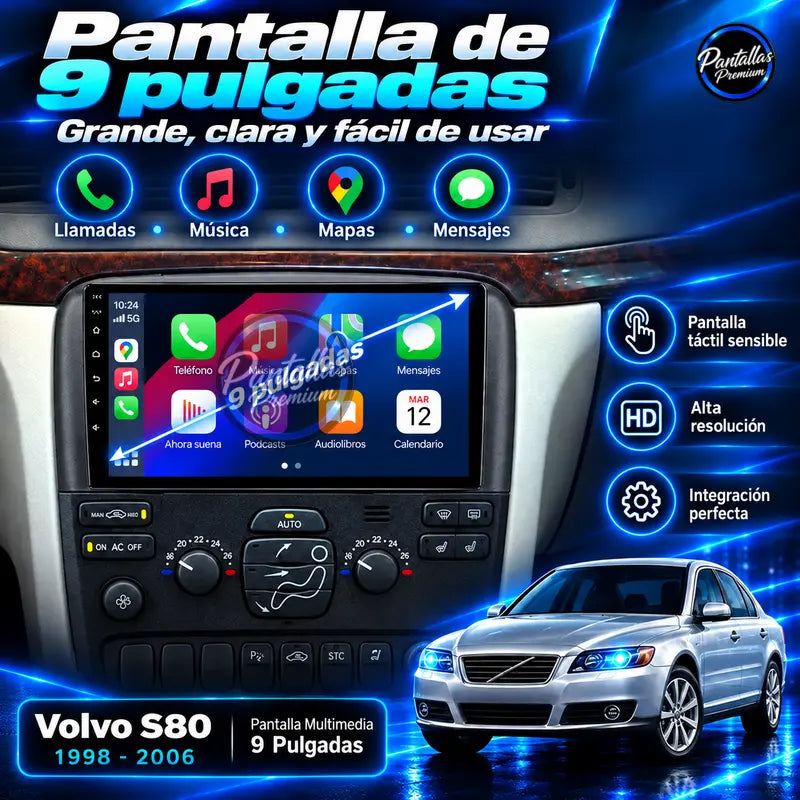 Pantalla de 9 pulgadas Volvo S80 Mk1