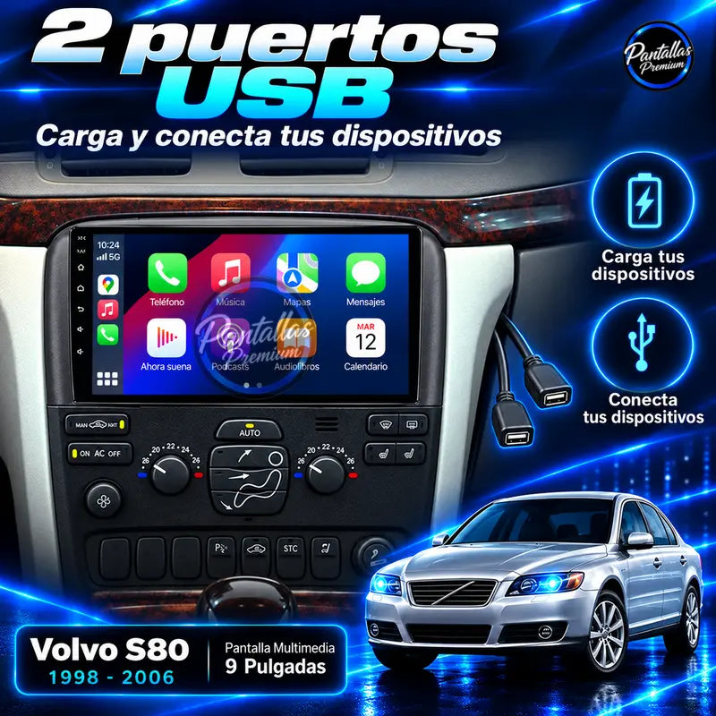 2 puertos USB Volvo S80 Mk1