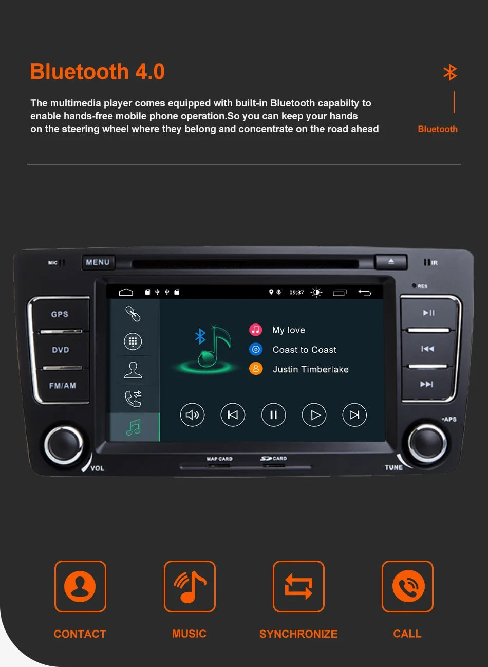 Radio Navegador Android para Skoda Octavia
